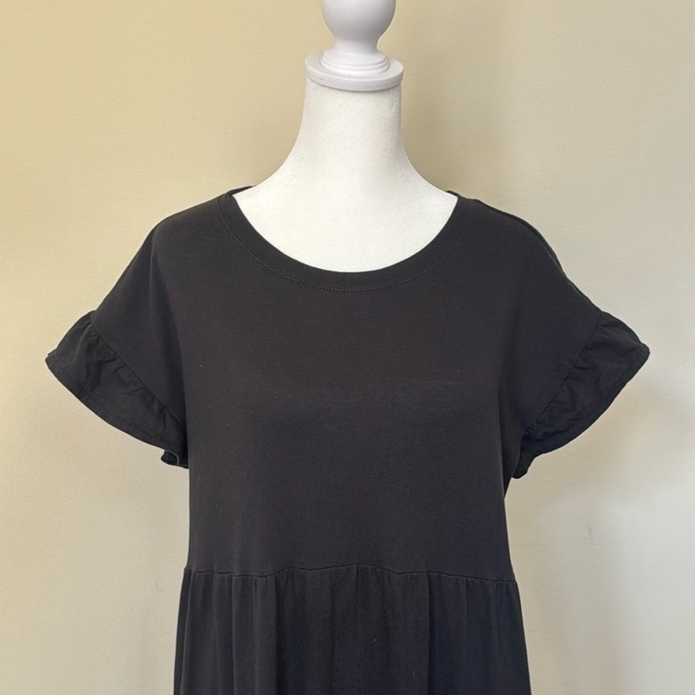 JCrew- Broken-in-Jersey-Knit Tiered Mini Dress - Picture 3 of 9